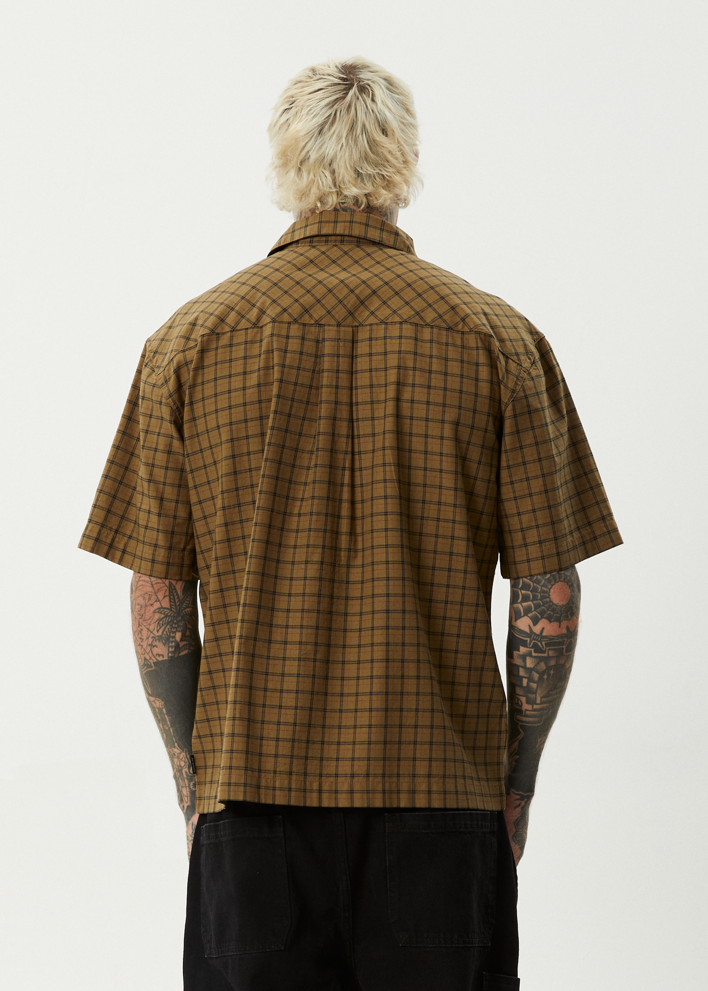AFENDS Mens Challenger - Check Short Sleeve Shirt - Elmwood