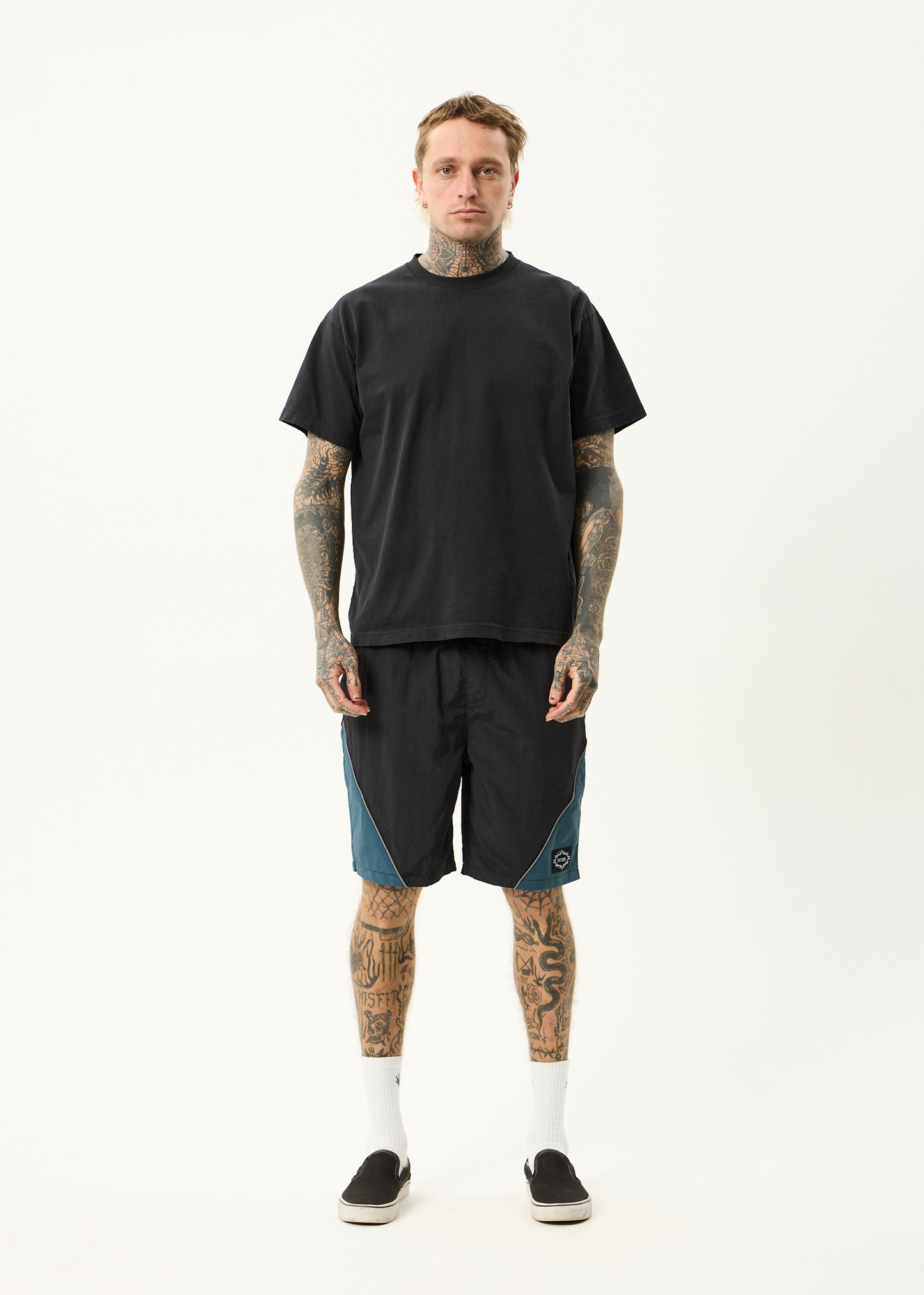 AFENDS Mens My Tribe - Panelled Short 20" - Black
