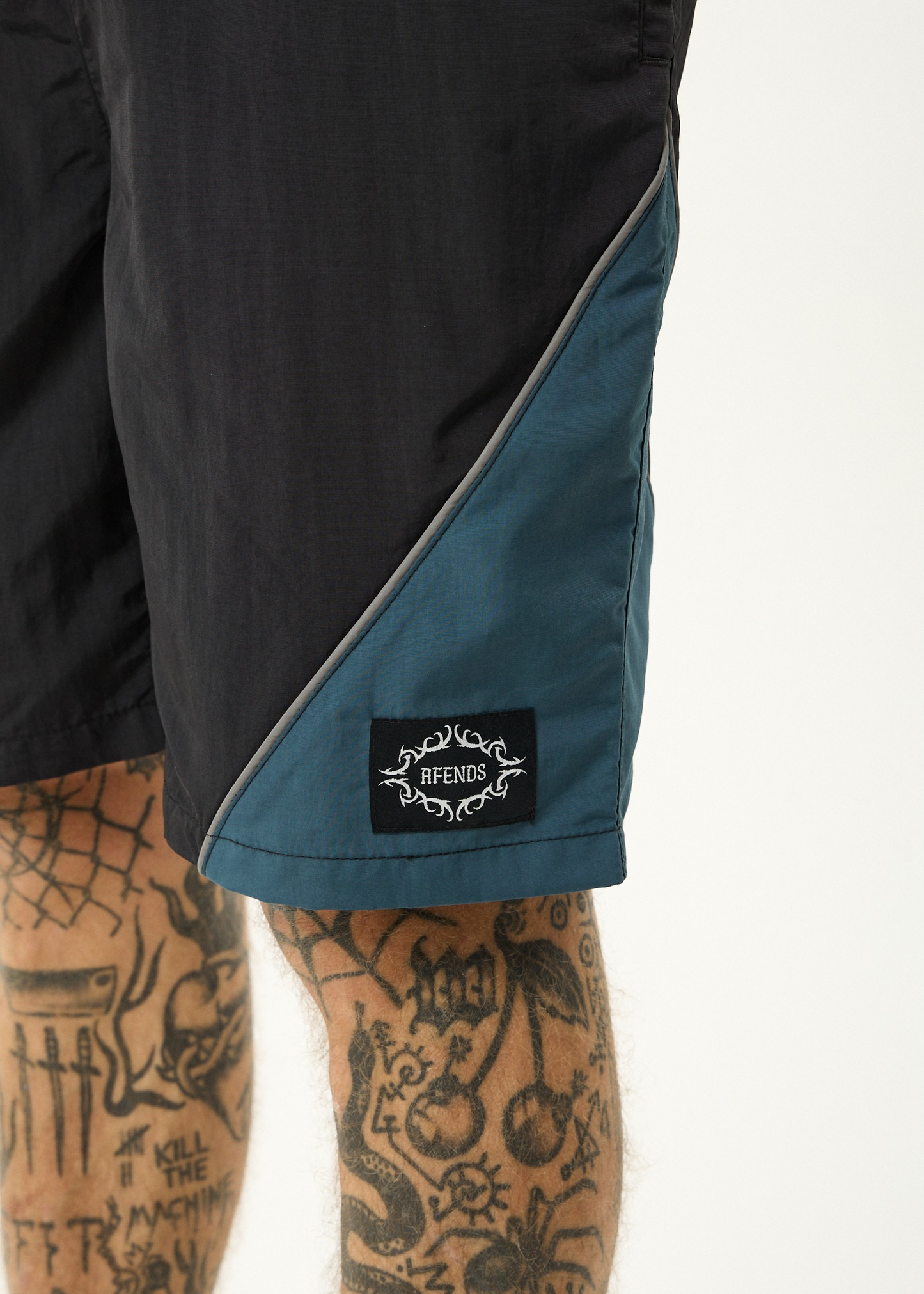 AFENDS Mens My Tribe - Panelled Short 20" - Black