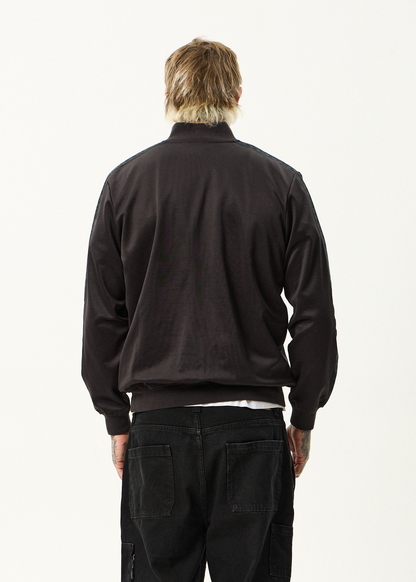 AFENDS Mens Spinal - Track Zip Up Jacket - Black