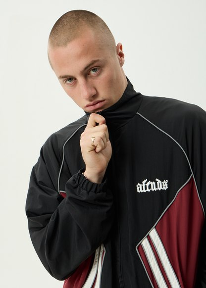 AFENDS Mens Sporting - Sports Spray Jacket - Burgundy