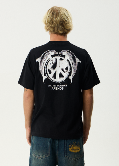 AFENDS Mens Dolfends - Boxy Tee - Black