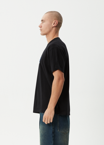 AFENDS Mens Skeletor - Boxy Tee - Black