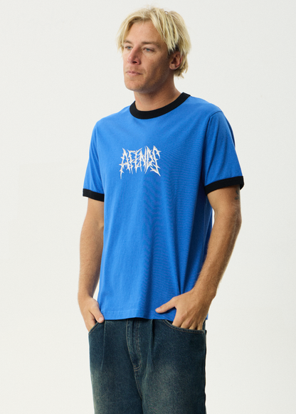 AFENDS Mens Rising - Ringer Tee - Marina