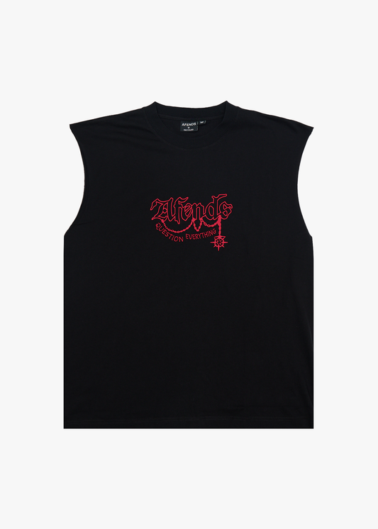 AFENDS Mens Ballz - Sleeveless Tee - Black
