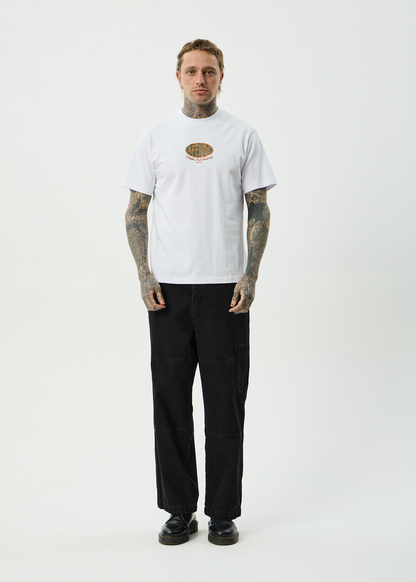 AFENDS Mens Destroyed - Retro Tee - White