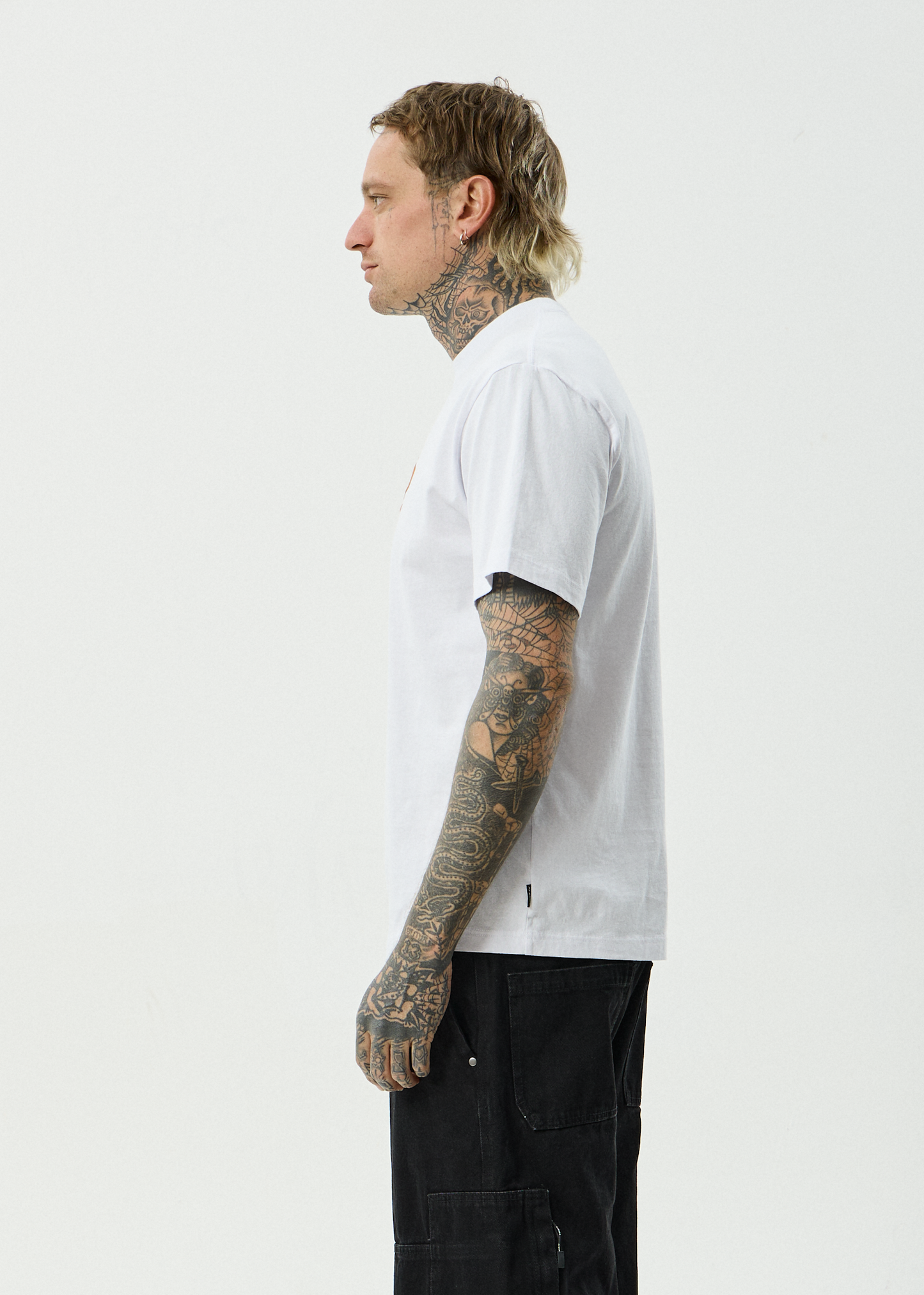AFENDS Mens Destroyed - Retro Tee - White