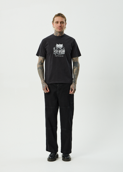 AFENDS Mens Cry Later - Retro Tee - Stone Black