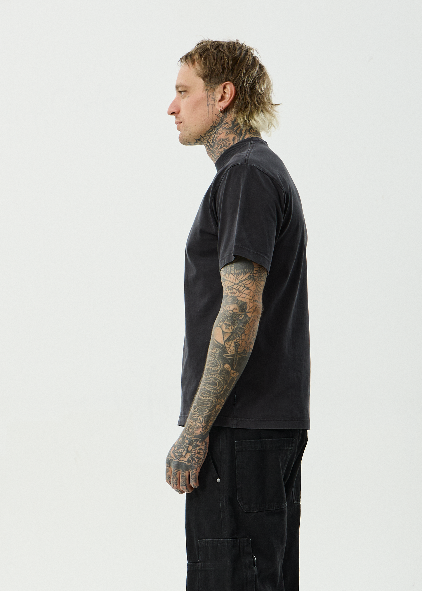 AFENDS Mens Cry Later - Retro Tee - Stone Black