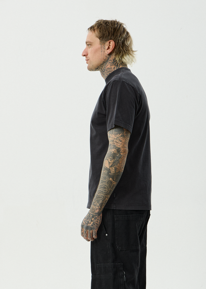 AFENDS Mens Cry Later - Retro Tee - Stone Black