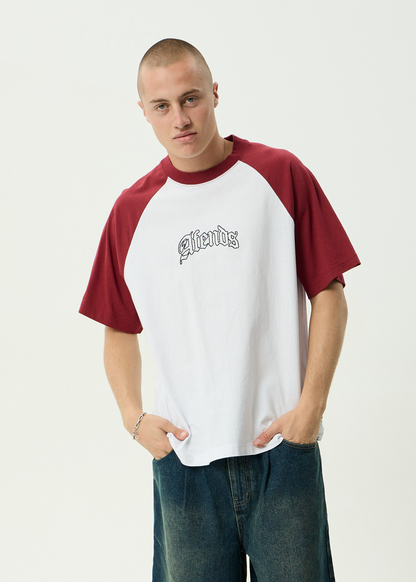 AFENDS Mens Home - Raglan Tee - White