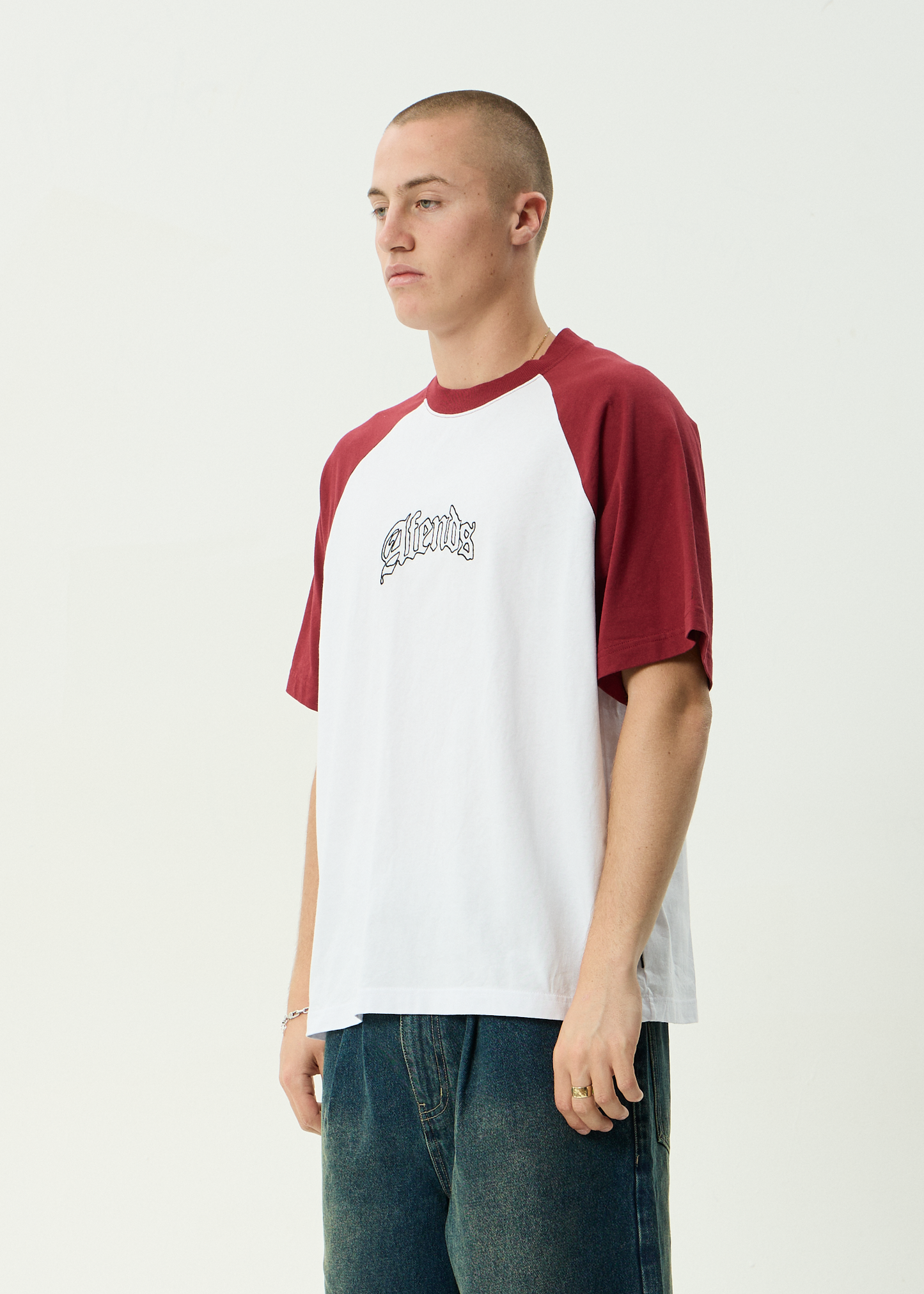 AFENDS Mens Home - Raglan Tee - White