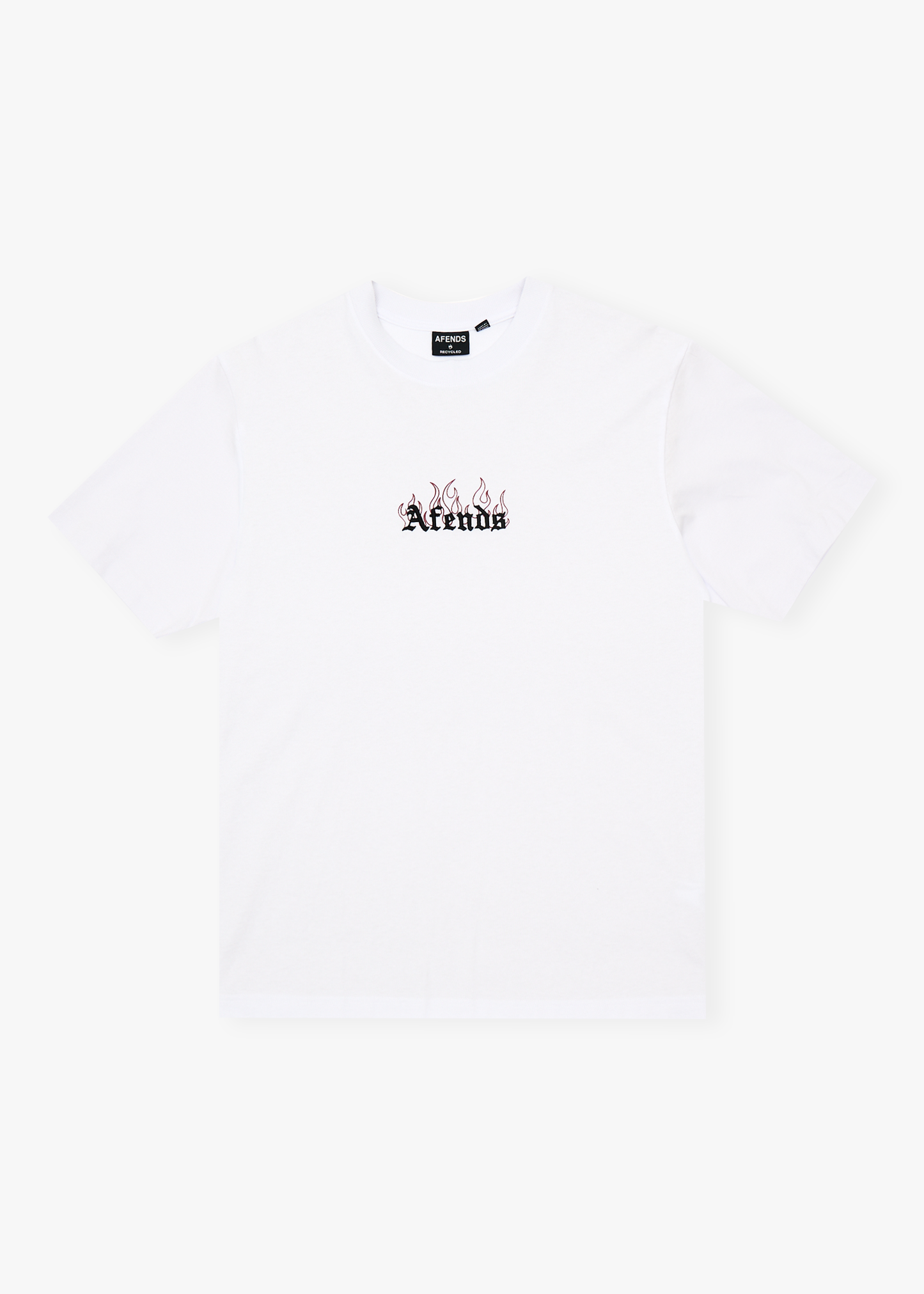 AFENDS Mens Temporal - Heavyweight Retro Tee - White