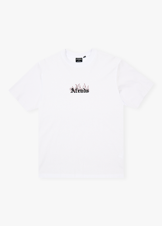 AFENDS Mens Temporal - Heavyweight Retro Tee - White