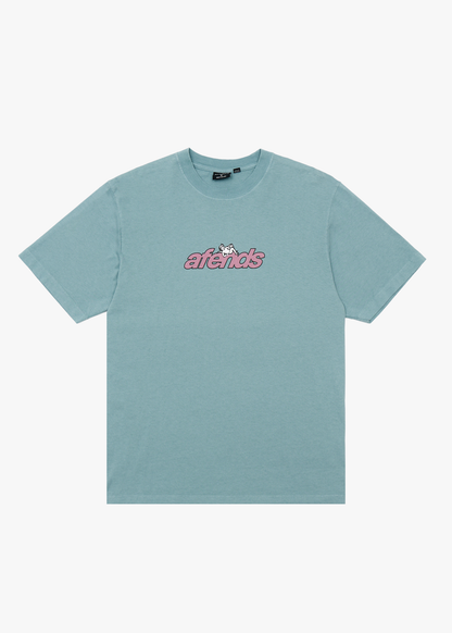 AFENDS Mens Angel Boy - Retro Tee - Washed Overcast