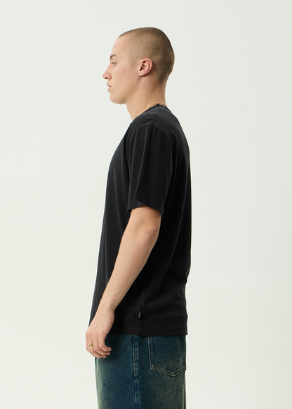 AFENDS Mens Safety - Retro Tee - Stone Black