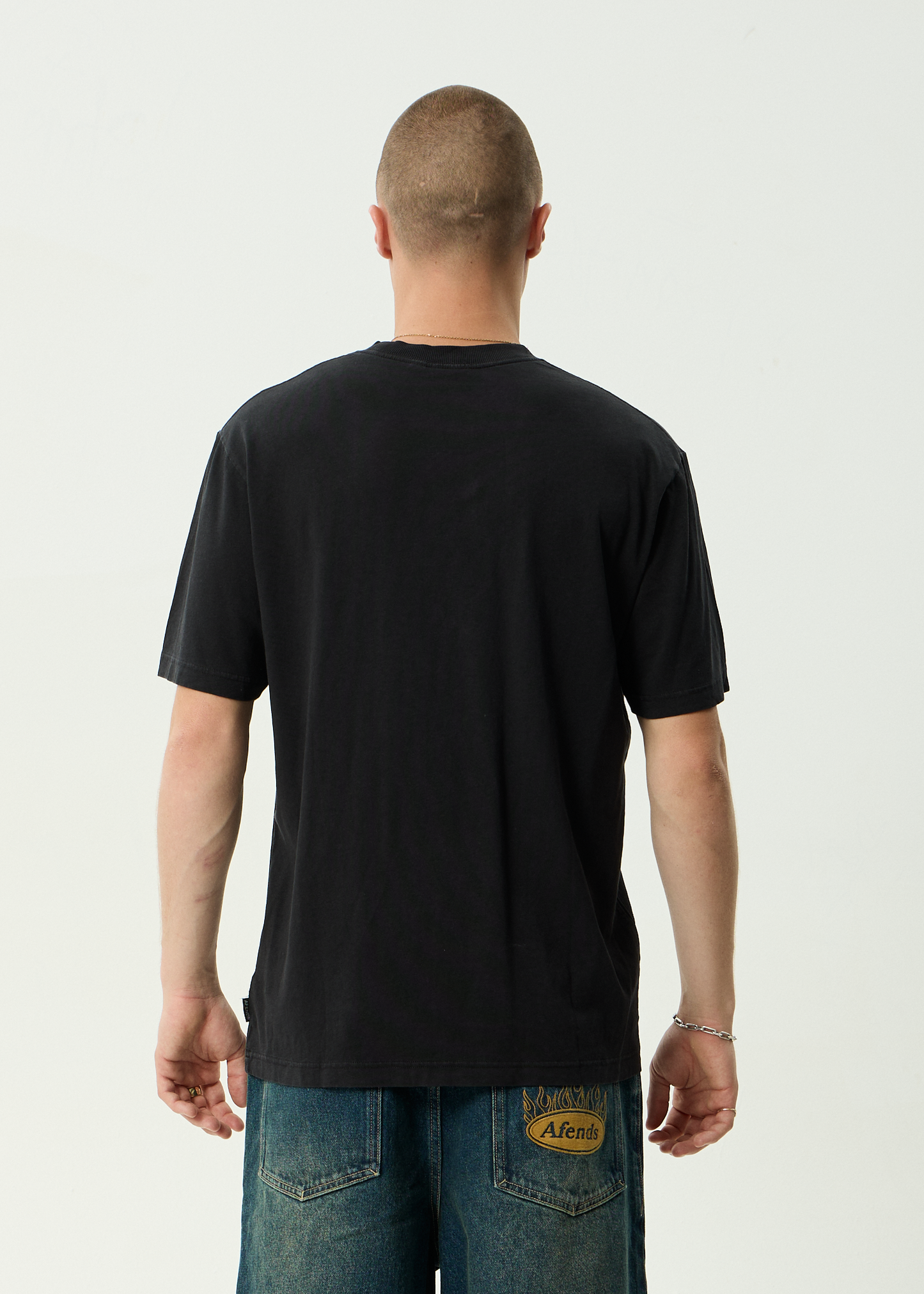 AFENDS Mens Safety - Retro Tee - Stone Black