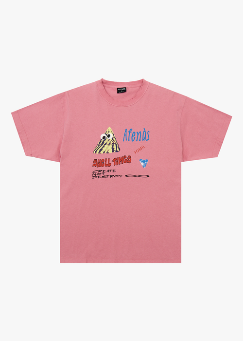 AFENDS Mens Shell Times - Boxy Tee - Washed Marrakesh
