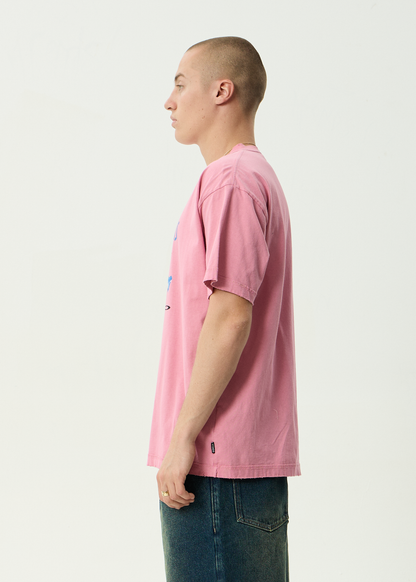 AFENDS Mens Shell Times - Boxy Tee - Washed Marrakesh