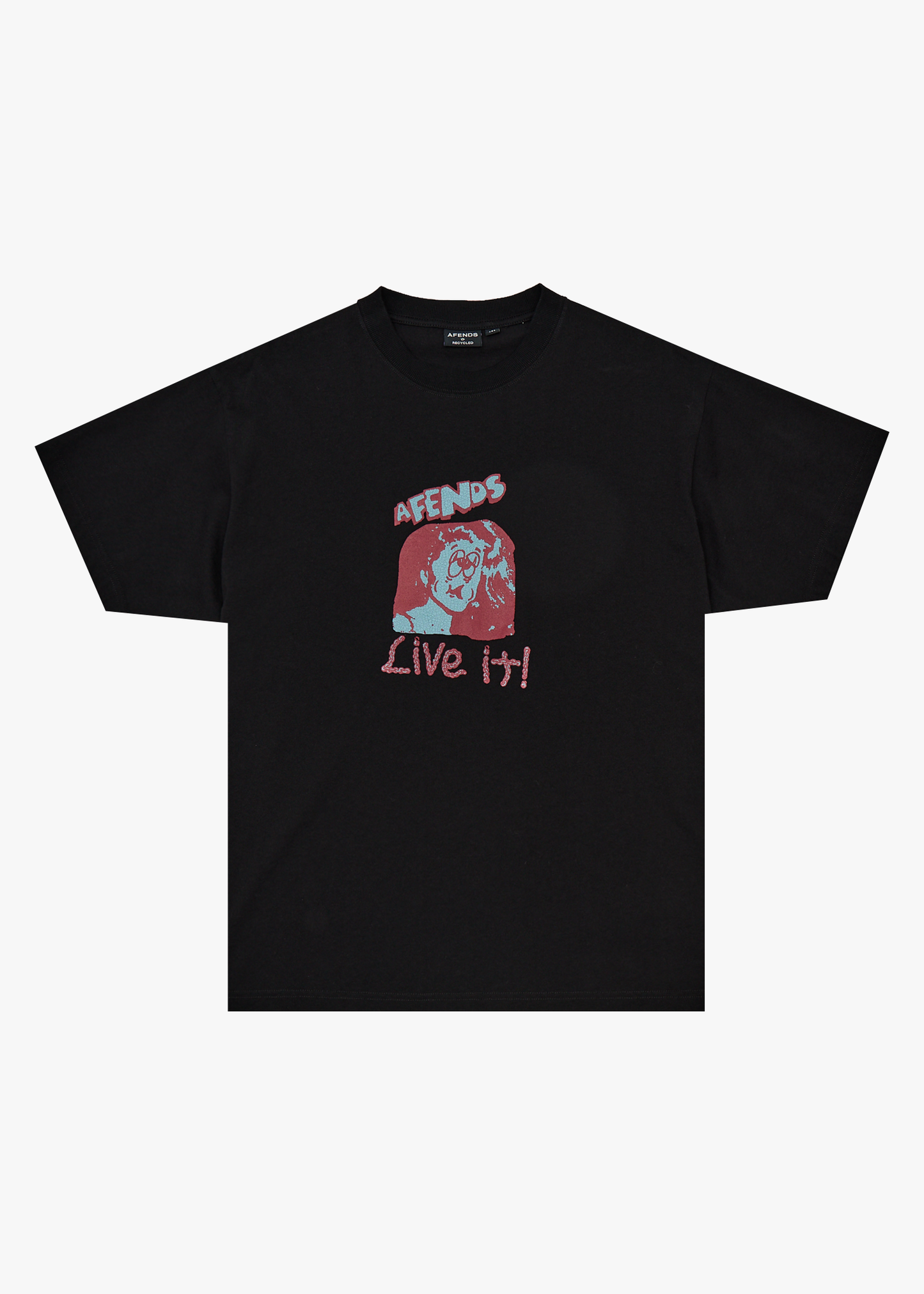 AFENDS Mens Live It - Boxy Tee - Black