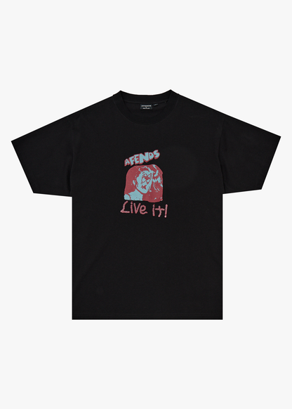AFENDS Mens Live It - Boxy Tee - Black
