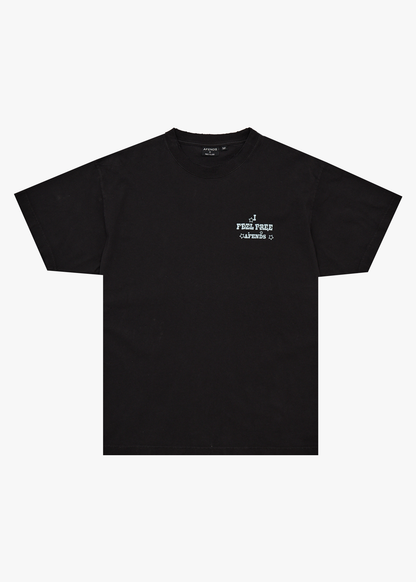 AFENDS Mens Sonoran - Boxy Tee - Stone Black