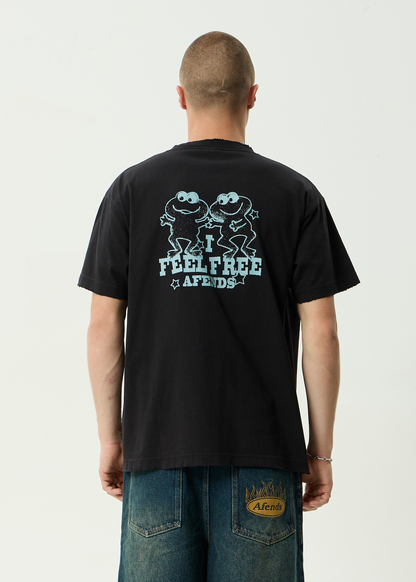 AFENDS Mens Sonoran - Boxy Tee - Stone Black