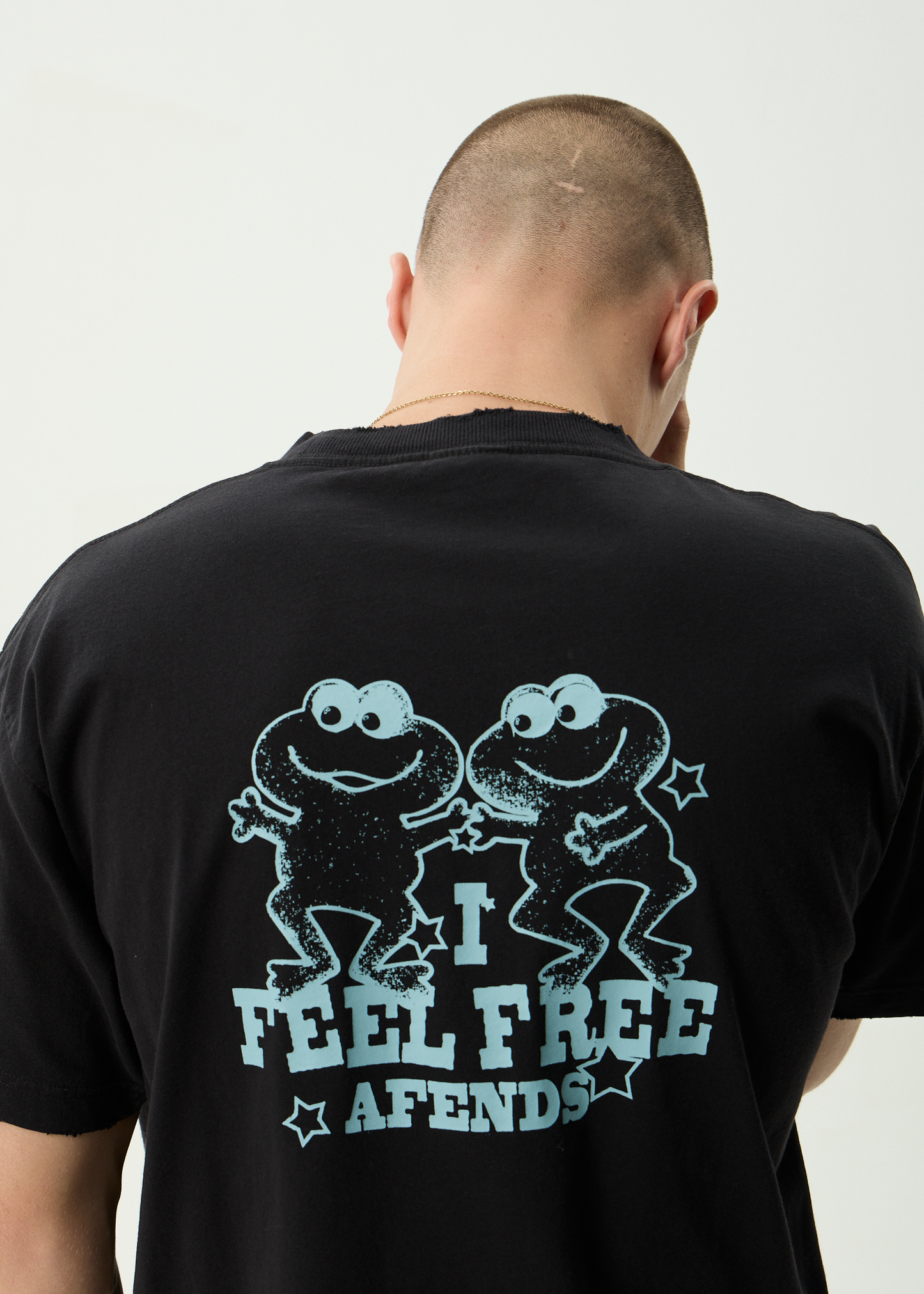 AFENDS Mens Sonoran - Boxy Tee - Stone Black