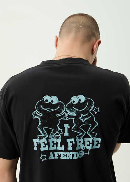 AFENDS Mens Sonoran - Boxy Tee - Stone Black