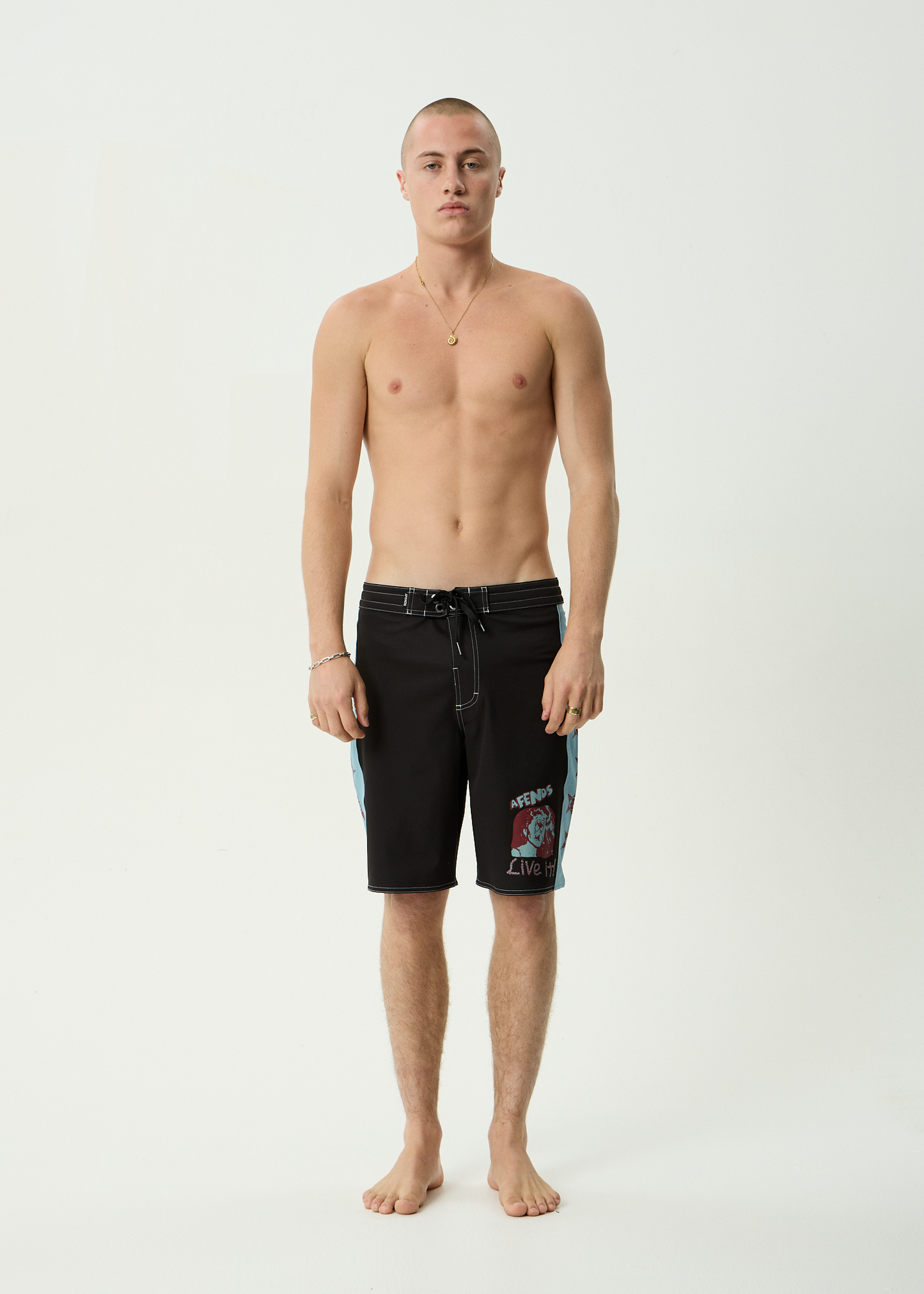AFENDS Mens Live It - Surf Related V2 Boardshorts 19" - Black