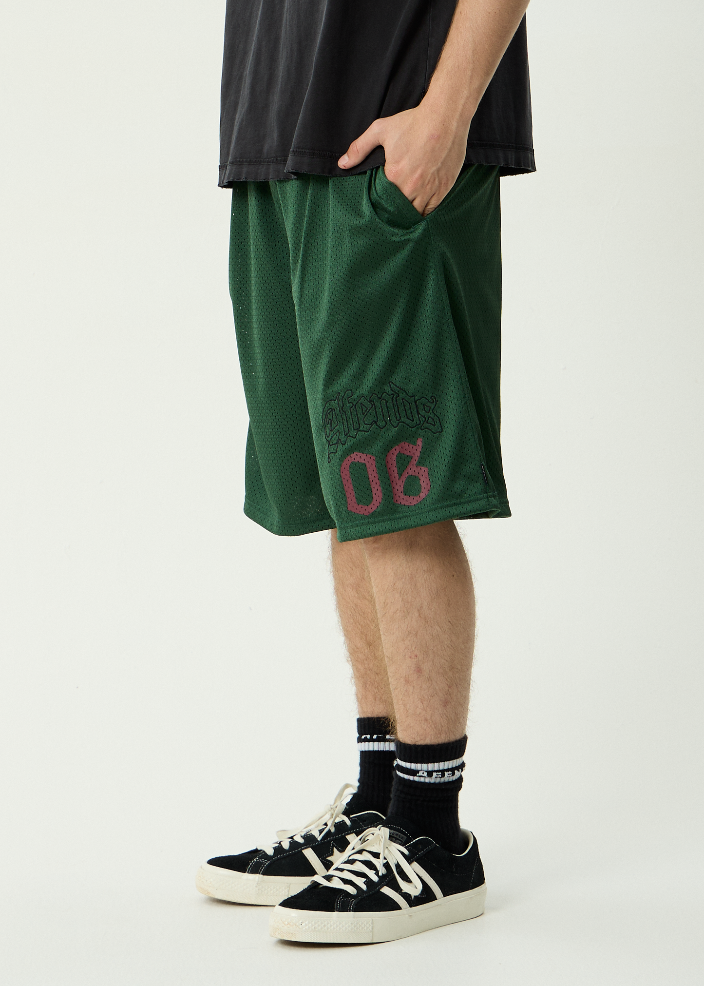 AFENDS Mens Zero Six - Basketball Short 22" - Pine