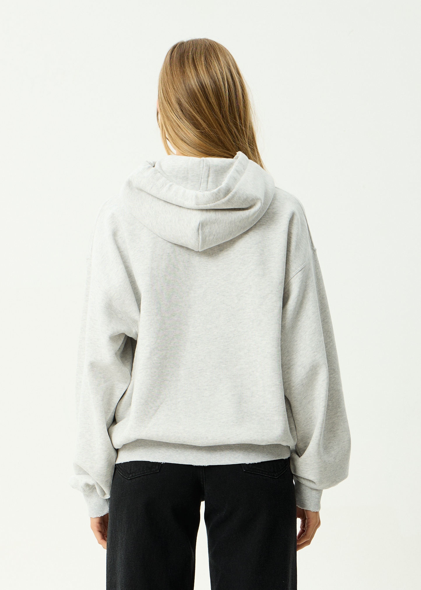 AFENDS Mens Wonders - Boxy Pull On Hood - Grey Marle