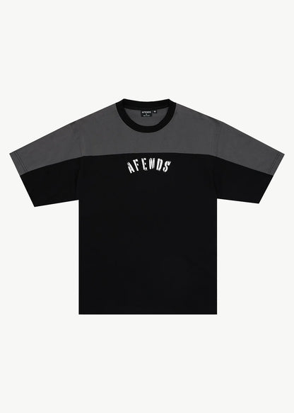 AFENDS Mens Contingent - Boxy Vintage Tee - Black