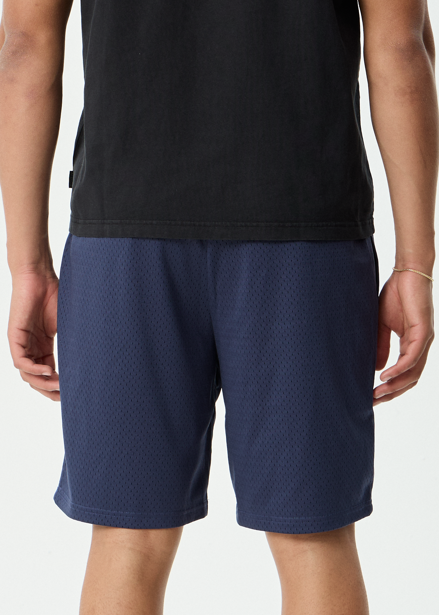 AFENDS Mens Flower Patch - Basketball Short 22 Inch - Navy