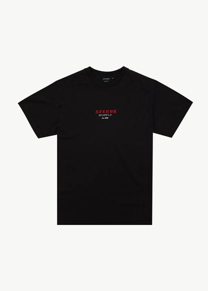 AFENDS Mens Anniversary - Retro Tee - Stone Black