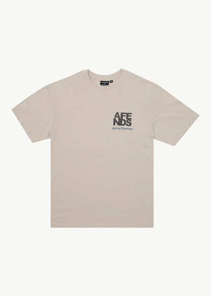 AFENDS Mens Funnel - Retro Tee - Moonbeam