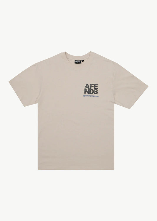 AFENDS Mens Funnel - Retro Tee - Moonbeam