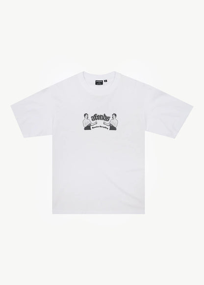 AFENDS Mens Stick Em Up - Boxy Tee - White