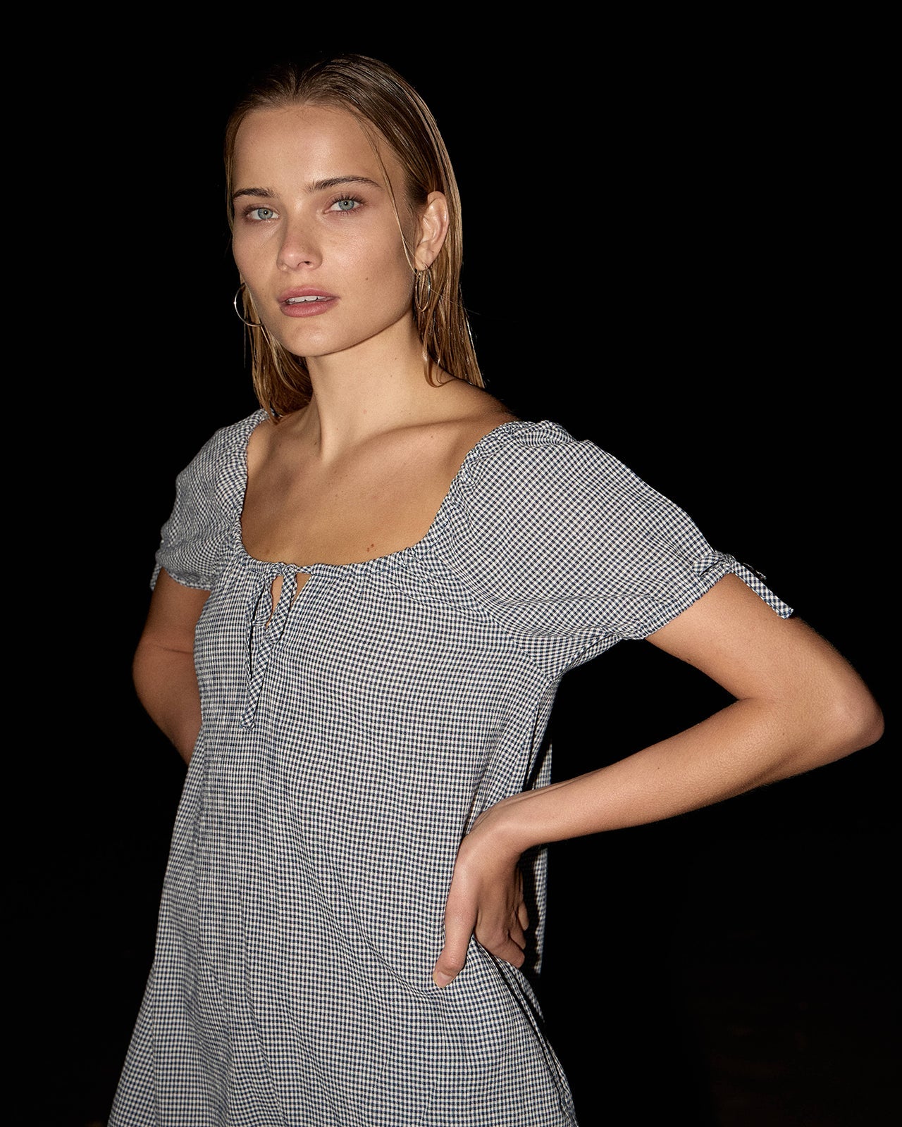 AFENDS Womens Lenni - Mini Dress - Indy Navy Check