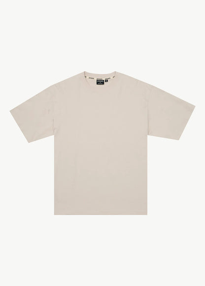 AFENDS Mens Genesis - Heavyweight Boxy Tee - Moonbeam
