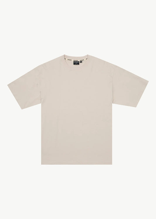 AFENDS Mens Genesis - Heavyweight Boxy Tee - Moonbeam