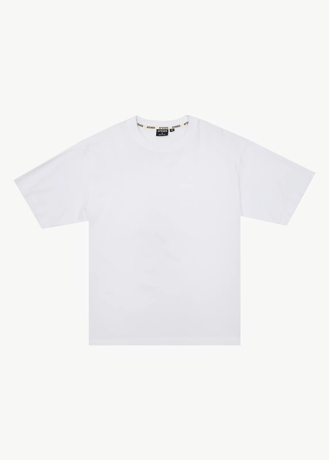 AFENDS Mens Vintage Genesis - Heavyweight Distressed Boxy Tee - Worn White