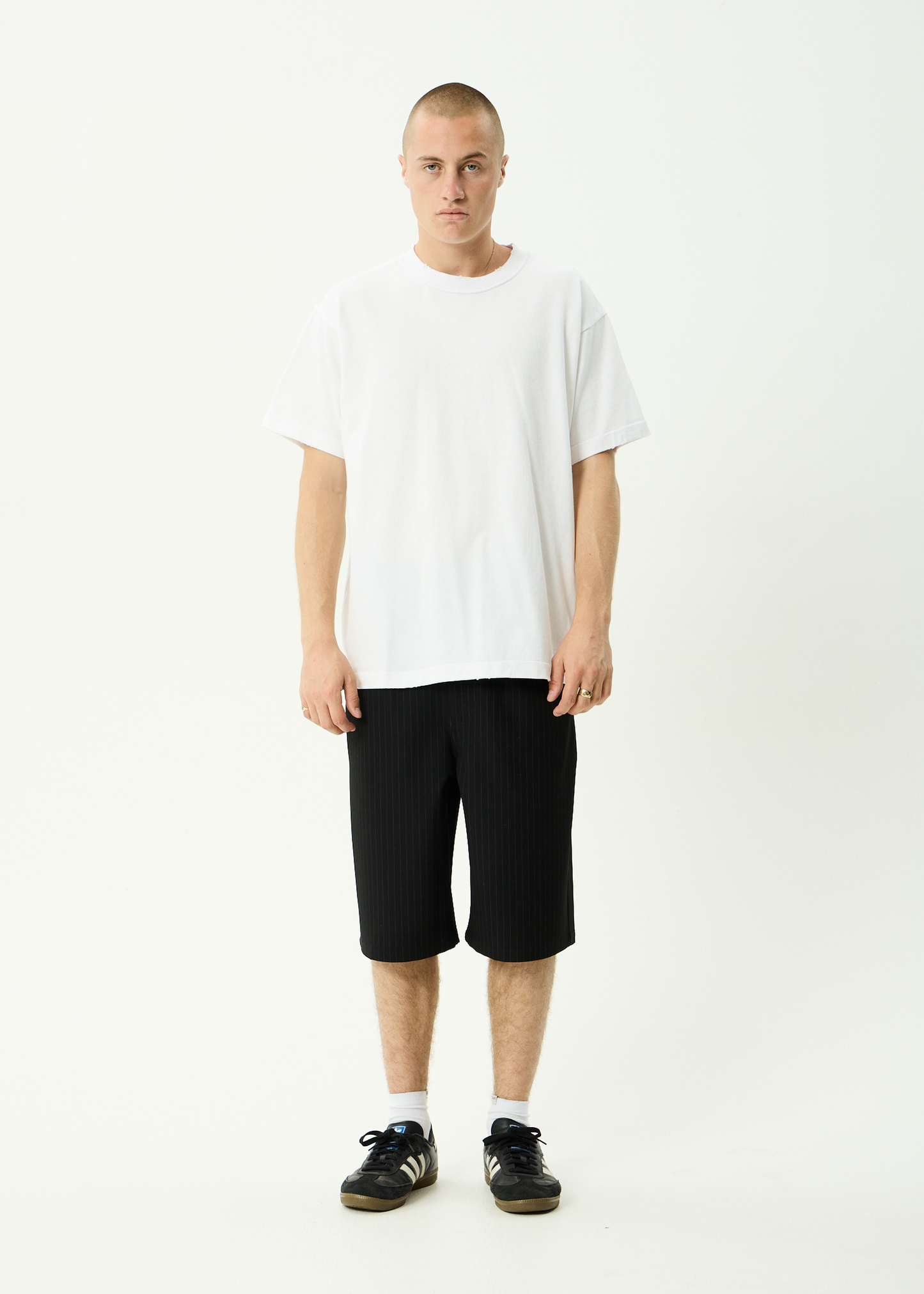 AFENDS Mens Vintage Genesis - Heavyweight Distressed Boxy Tee - Worn White