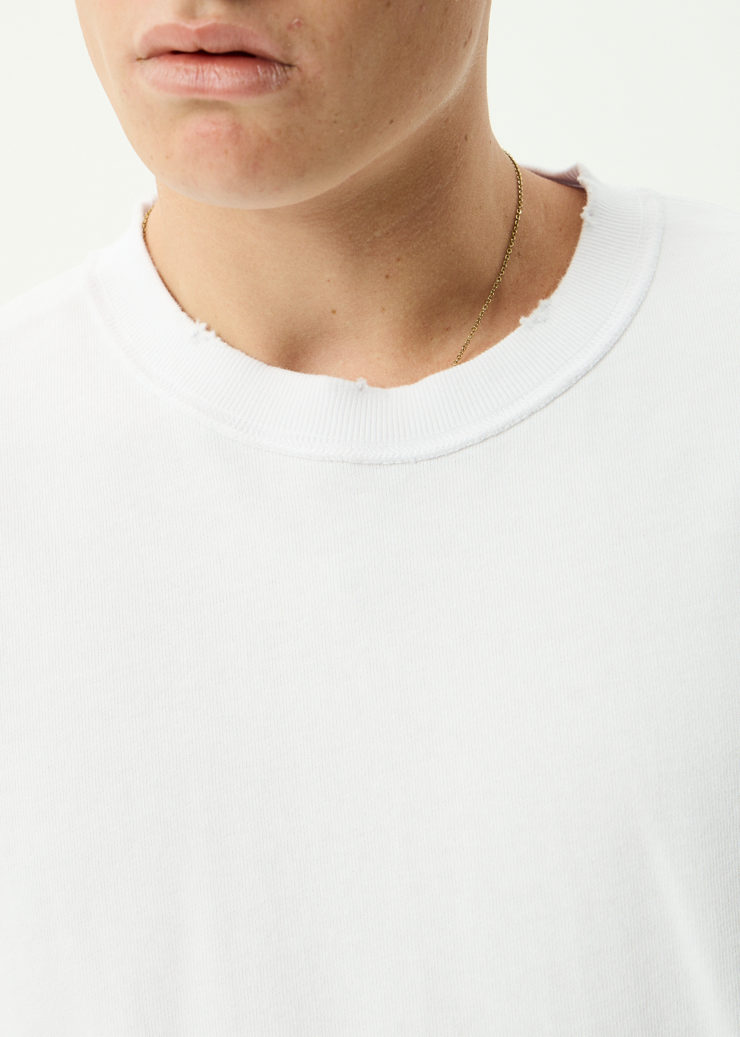 AFENDS Mens Vintage Genesis - Heavyweight Distressed Boxy Tee - Worn White