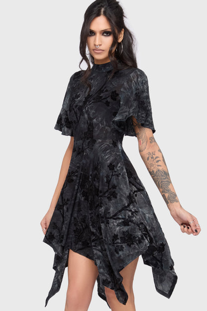 Midnight Vale Short Sleeve Midi Dress