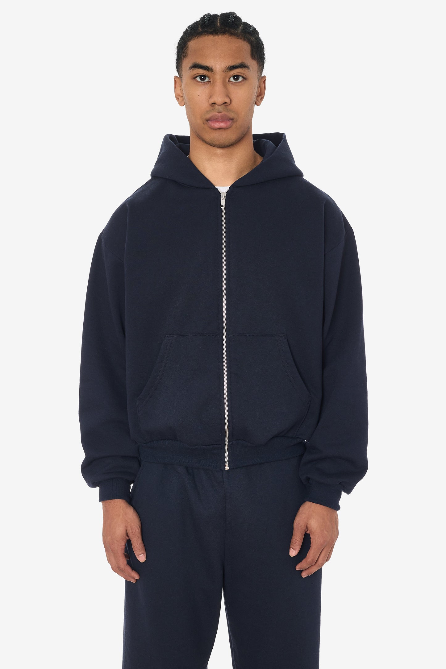 MWF10 - 10 oz. Mid-weight Poly Cotton Fleece Waist Length Zip-Up Hoodie