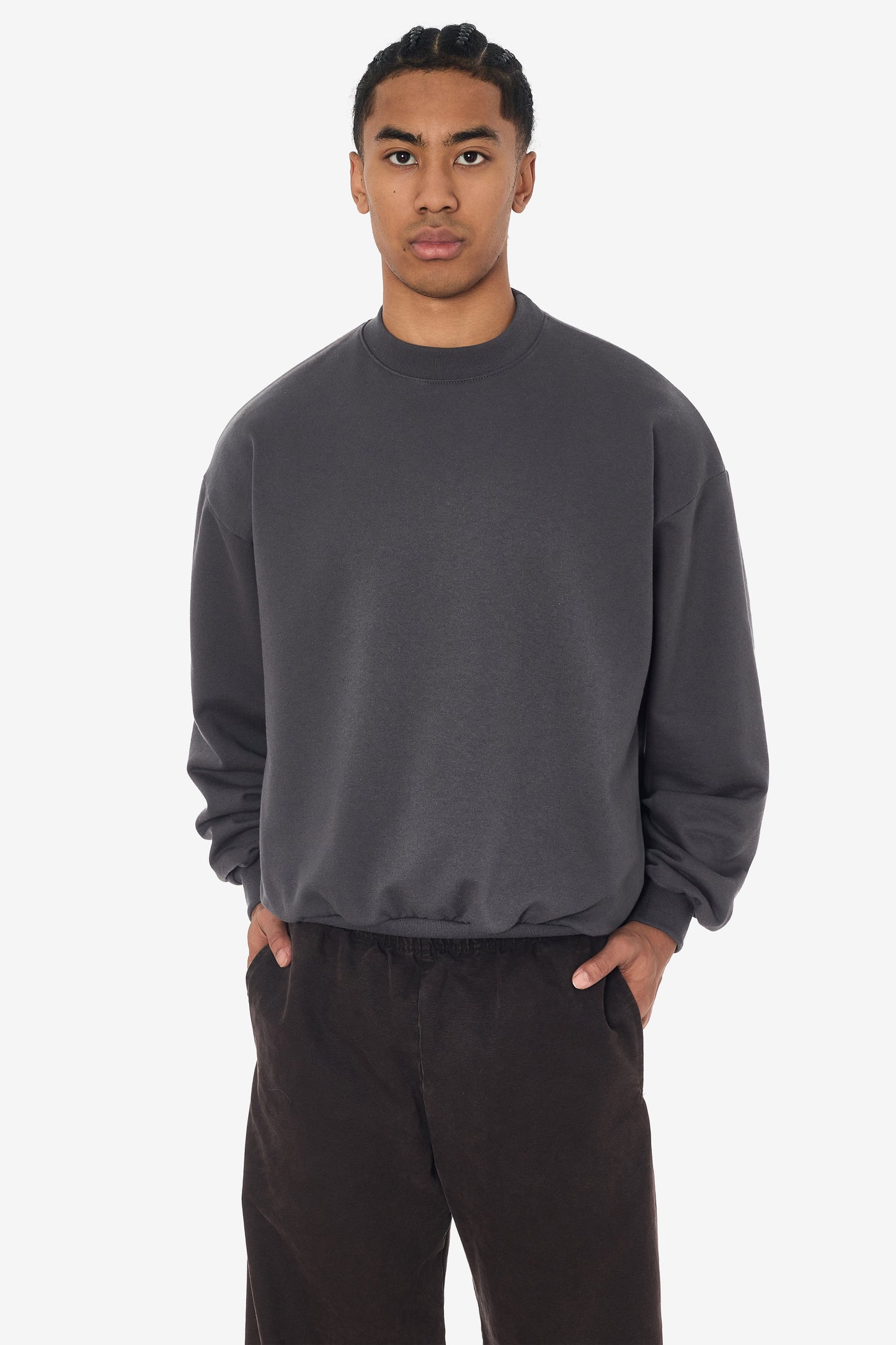 MWF1047 - 10 oz. Mid-weight Poly Cotton Fleece Wide Crewneck