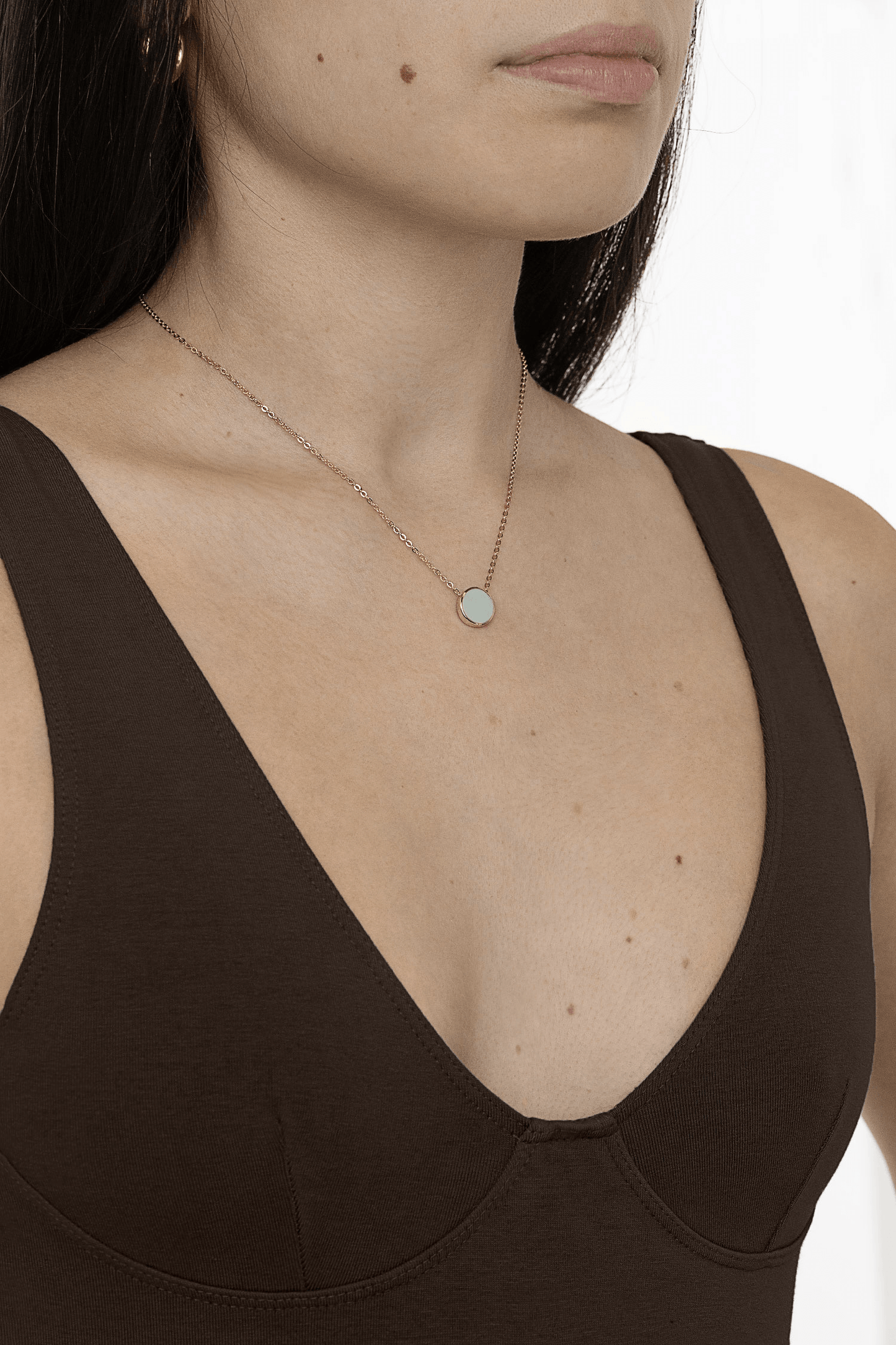 NCKES90 - 9mm Enamel Stud Necklace