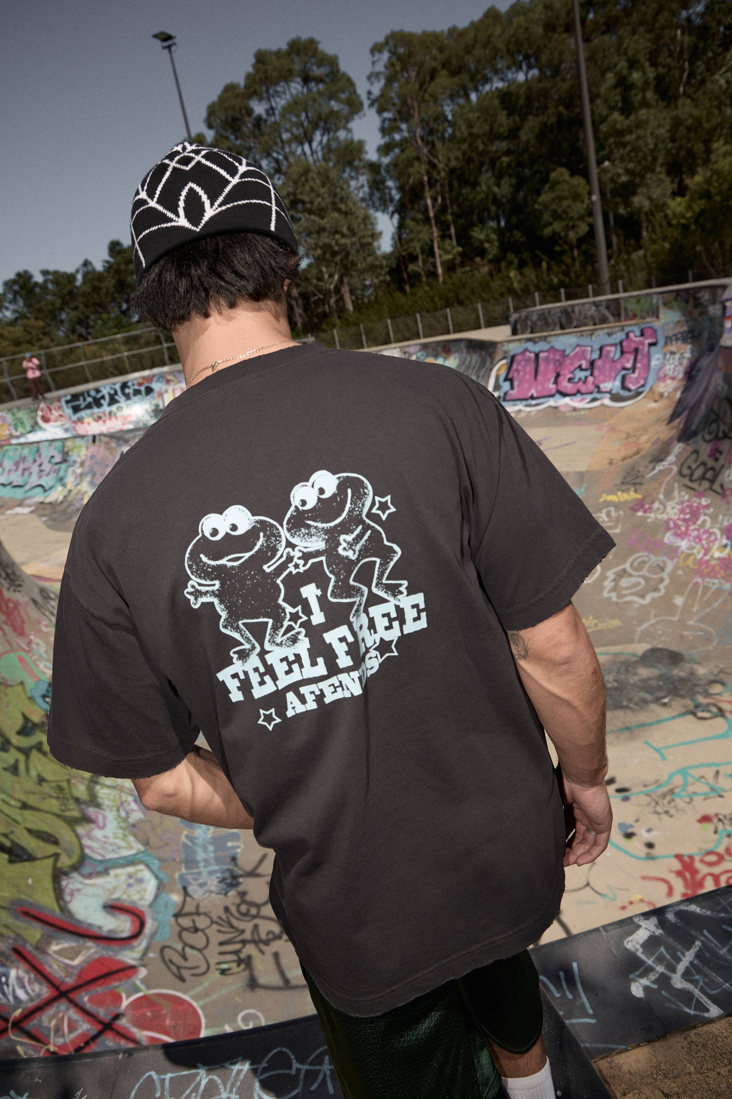 AFENDS Mens Sonoran - Boxy Tee - Stone Black