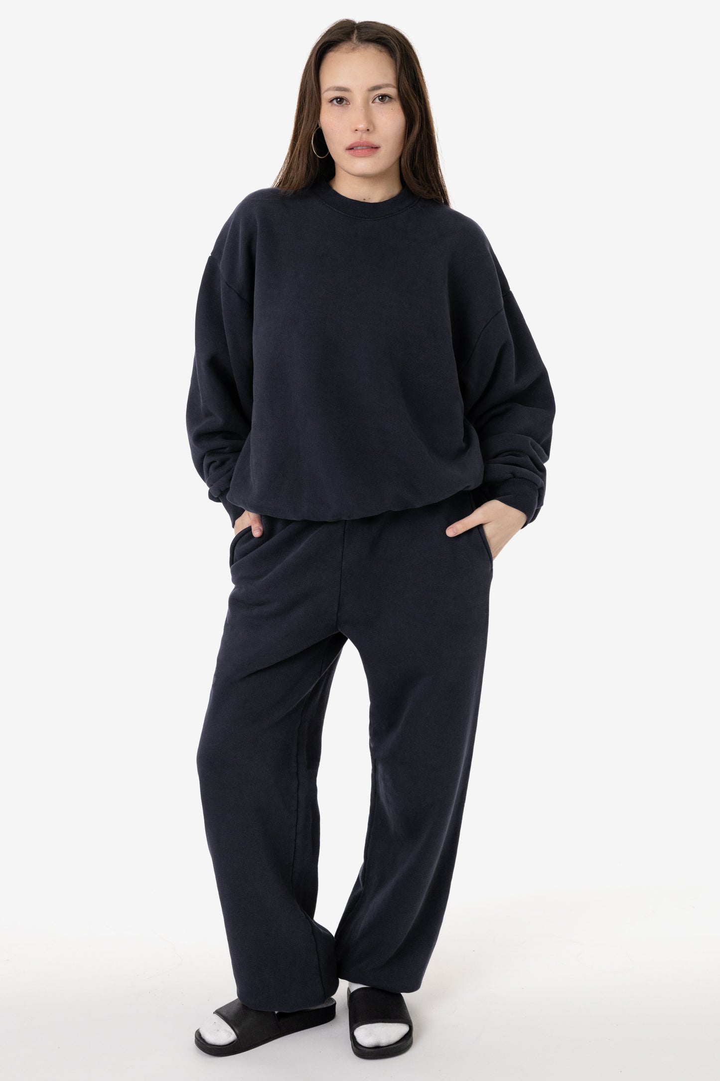 PLU07GD - 16oz. Garment Dye Plush Fleece Pullover Crewneck Sweatshirt